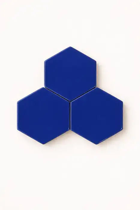 Hexagonito Liso Azul Colonial